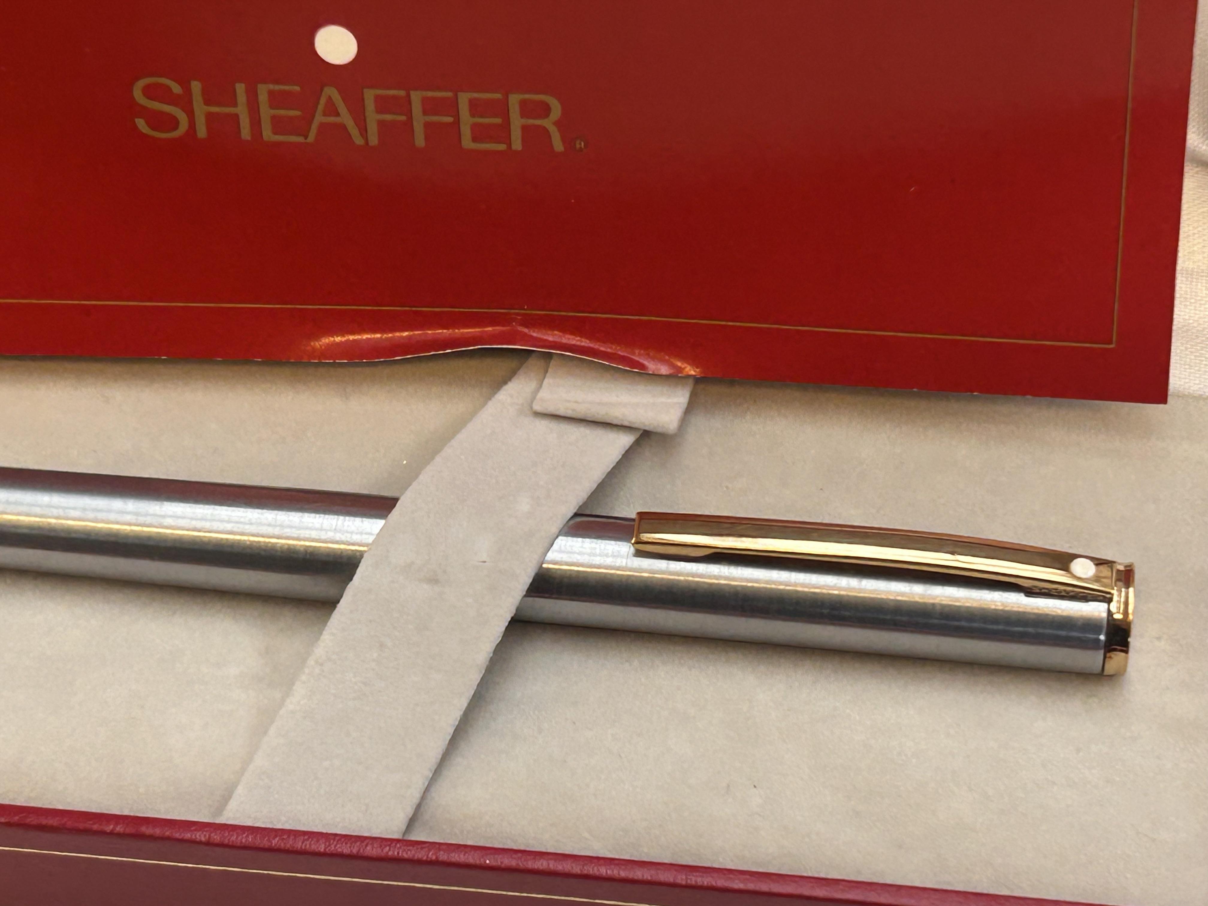 Sheaffer ballpoint pen with box & papers
