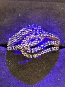 9ct Gold dress ring set with sapphires Size O Weig