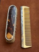 Silver backed brush & comb