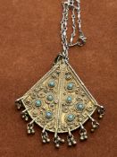 Silver asian necklace