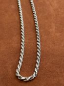 Silver rope neck chain