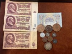 Collection of old notes & coins