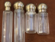 4x Silver topped bottles