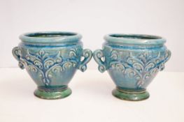Pair of early 20th century twin handled vases Heig