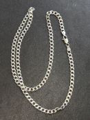 Silver flat link neck chain