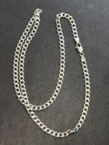 Silver flat link neck chain