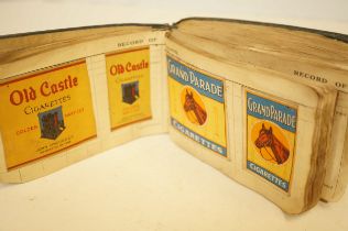 Very early album of cigarette packet fronts, many