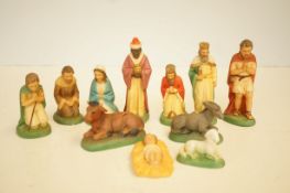 Chalk mid century nativity figures