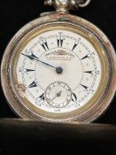 800 Grade silver cased K.Serkisoff & Co Constantinople pocket watch (A/F)