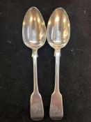 2x Williams IV silver spoons Total weight 98g