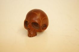 Wooden carved skull