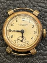 J W Benson London 9ct gold case vintage wristwatch