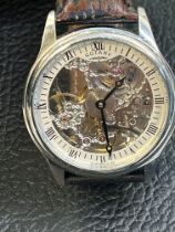 Rotary skeleton wristwatch, currently ticking