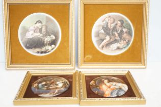 English ceramic miniature Staffordshire framed pla