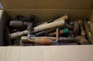 Box of vintage hand tools
