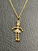 9ct Gold chain & pendant, pendant in the form of a
