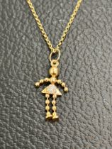 9ct Gold chain & pendant, pendant in the form of a