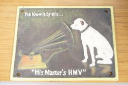 Cast iron sign his masters voice