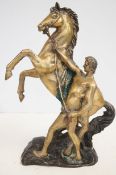 Brass large & heavy marble horse Height 38 cm