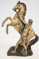 Brass large & heavy marble horse Height 38 cm