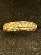 9ct Gold dual colour full eternity ring set with w