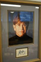 Framed Elton John autograph - no coa