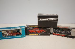 Scalextric electric model racing cars x3 & standar