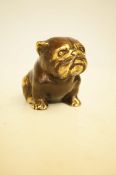 Bronze sitting bulldog