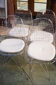 Set of 4 Eames DKR wire modern chairs