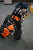 Set of Power vision golf clubs & drivers with bag
