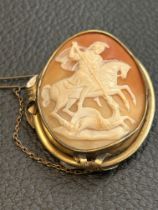 Victorian pinch beck George & dragon cameo