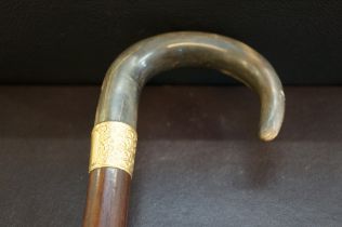 Walking stick with 18ct gold filled rim
