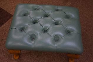 Leather buttoned footstool