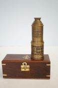 Boxed brass Victorian telescope