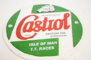 Cast iron sign castrol motor oil Wakefield