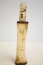 Early hand carved bone medicine bottle from the In