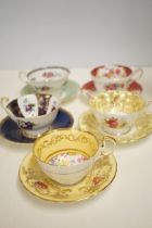 Collection of paragon & Aynsley floral cups & sauc