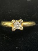 9ct gold ring set with diamonds .25 Size O 2.2g
