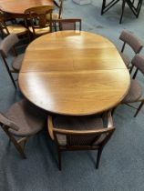 Retro G-Plan table with 6 chairs