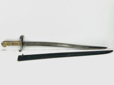 French Bayonet with scabbard, inscription to blade