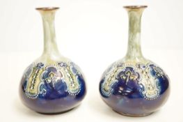 Pair of Royal Doulton stoneware salt glazed vases