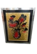 Italian art work, floral design signed lower right