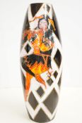 Large Anita Harris vase the jester collection Height 51 cm