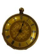 18ct Gold (Winder stamped 18ct) ladies fob watch -