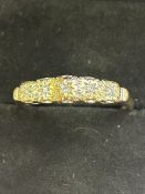 9ct Gold ring set with diamonds 2.1g Size Q