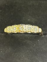 9ct Gold ring set with diamonds 2.1g Size Q