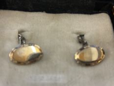 Boxed pair of silver & gold cufflinks