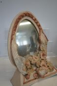 Robin Wade studio pottery mirror -leaf A.F