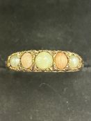 9ct Gold ring set with opal Size O Weight 2.3g