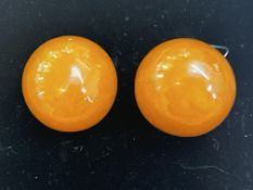 Pair of amber earrings